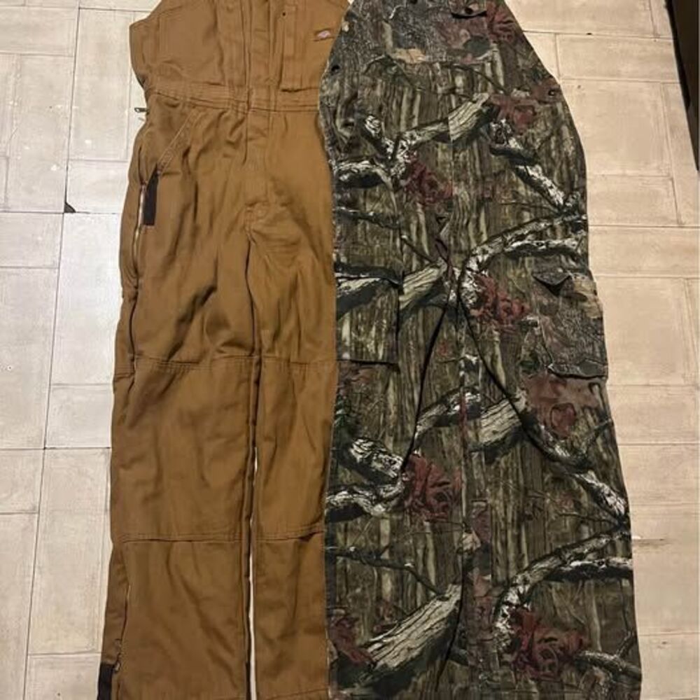 Dickies and mossy oak bib overall bundle size large